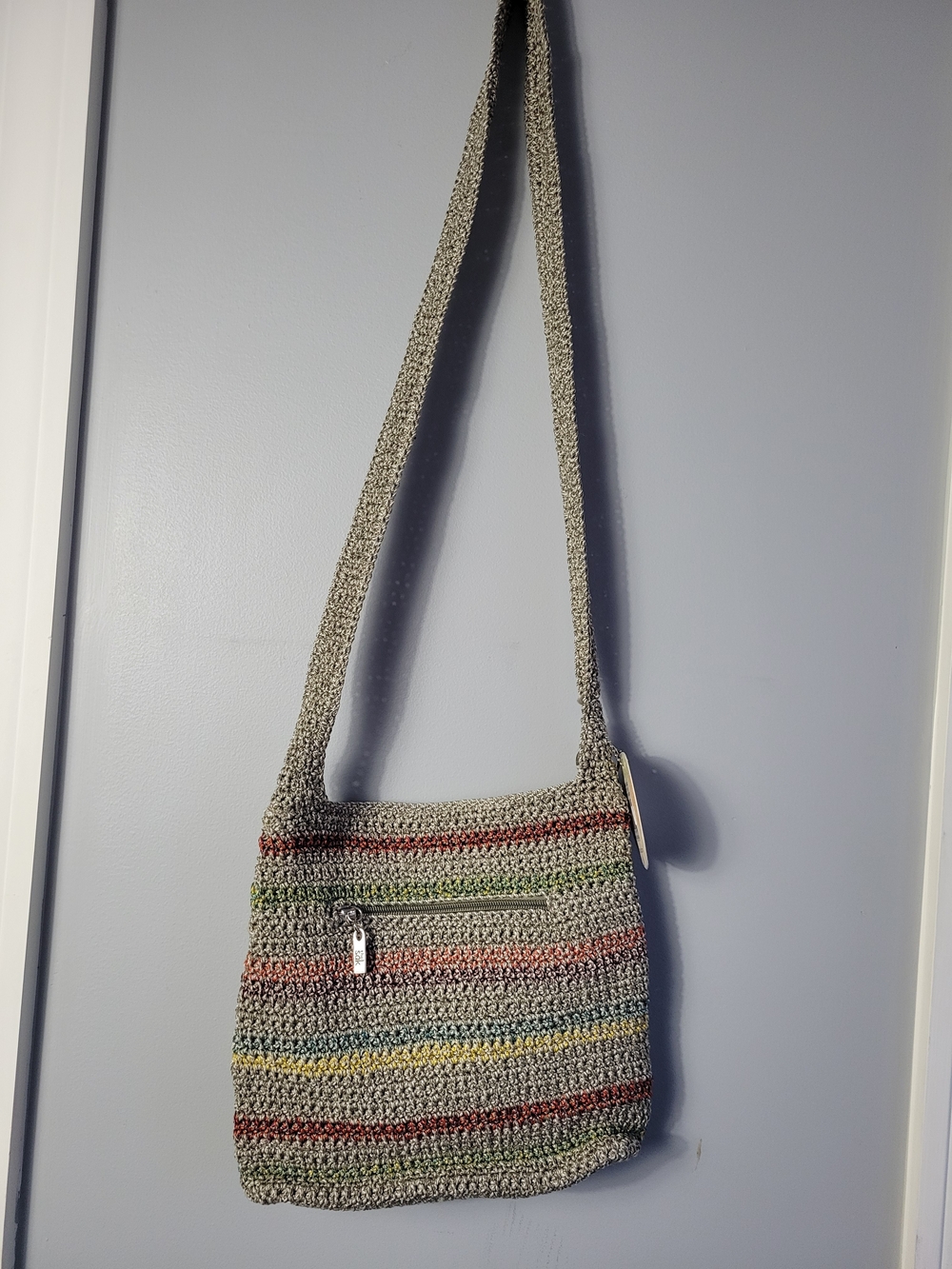 The Sak Multicolor Crochet Crossbody Bag - Gray Base - Picture 5 of 6
